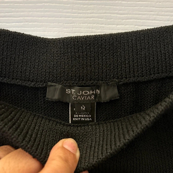 St. John Caviar Santana Knit Tulip Skirt 12 - Picture 3 of 3
